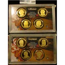 1699 _ 2007 And 2008 Proof Presidential Dollars Sets.  These Sets Start With George Washington And E