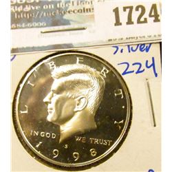 1724 _ 1998-S Proof Silver Kennedy Half Dollar
