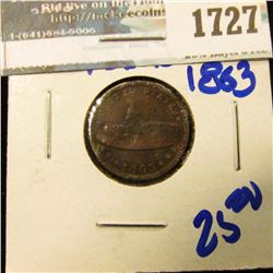 1727 _ 1863 Civil War Token With Army And Navy On The Reverse