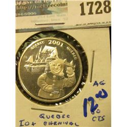 1728 _ Canada Silver 2001 Proof Half Dollar With Carnival On The Front
