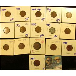 1731 _ Lincoln Wheat Cent Lot Includes 1909-VDB, 1909, 1943, 1911-D & More. (16 pcs.)