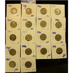1776 _ 18 Carded And Dated Buffalo Nickels