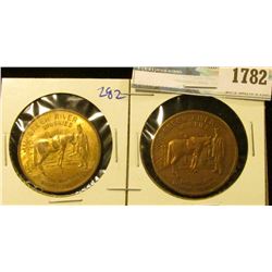 1782 _ Two Green River Whiskey Good Luck Tokens