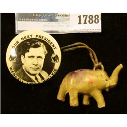 1788 _ Our Next President Wendell Wilkie Pin-back With The Republican Elephant