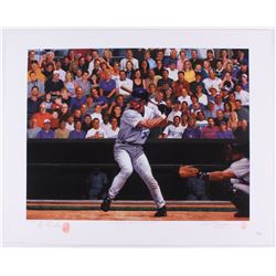 Luis Gonzalez Signed Diamondbacks  Luis Gonzalez: Faces in the crowd  22.5x28 Limited Edition Lithog