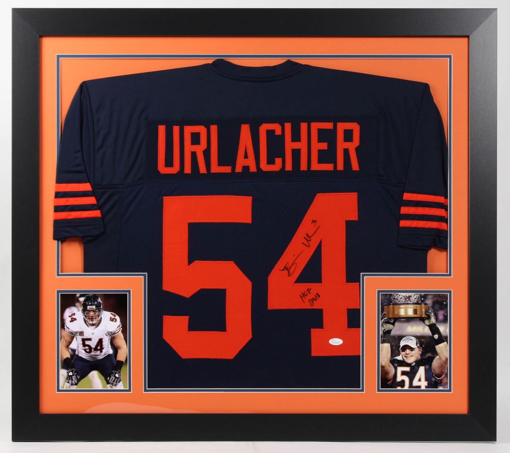 brian urlacher signed framed jersey