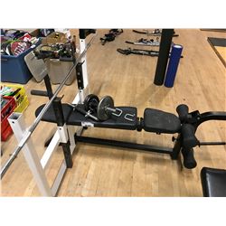 WEIGHT BENCH WITH MISC WEIGHTS