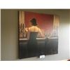 Image 2 : PAIR OF MAN & WOMAN AT BAR CANVAS ARTWORK - 32 X 32 INCH