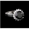 Image 1 : 4.95 ctw Black Diamond Ring - 14KT White Gold