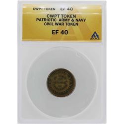 Civil War Patriotic Army & Navy Token ANACS XF40