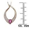 Image 3 : 0.42 ctw Ruby and Diamond Pendant - 18KT Yellow Gold