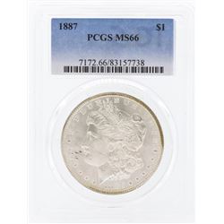 1887 $1 Morgan Silver Dollar Coin PCGS MS66