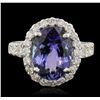 Image 1 : 14KT White Gold 5.22 ctw Tanzanite and Diamond Ring