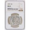 Image 1 : 1890 $1 Morgan Silver Dollar Coin NGC MS63