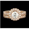 Image 2 : 1.56 ctw Diamond Ring and Wedding Band - 14KT Rose Gold