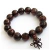 Image 1 : Natural Wood Buddhist Mantra Engraved Prayer Beads