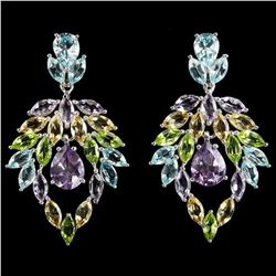 Natural AMETHYST TOPAZ PERIDOT CITRINE Earrings