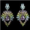Image 1 : Natural AMETHYST TOPAZ PERIDOT CITRINE Earrings