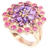 Image 2 : AMETHYST RHODOLITE GARNET & RED RUBY Ring