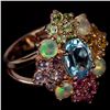 Image 3 : Natural TOPAZ OPAL TOURMALINE CITRINE AMETHYST Ring