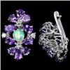 Image 2 : NATURAL AAA  OPAL & PURPLE AMETHYST Earrings