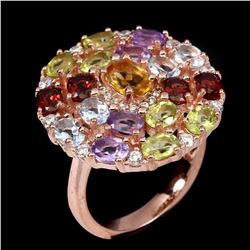 Natural Citrine Amethyst Garnet Peridot Topaz Ring