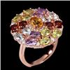 Image 1 : Natural Citrine Amethyst Garnet Peridot Topaz Ring