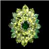 Image 2 : Natural Green Chrome Diopside Emerald Peridot Ring