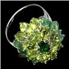Image 3 : Natural Green Chrome Diopside Emerald Peridot Ring