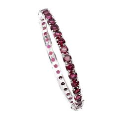 Mesmerizing Pink Raspberry Rhodolite Garnet Bangle