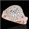 Image 1 : 2 CTW H-SI/I Certified Diamond Solitaire Halo Ring 10K Rose Gold - REF-236Y4K - 33874