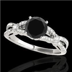 1.35 CTW Certified VS Black Diamond Solitaire Ring 10K White Gold - REF-63W3F - 35226