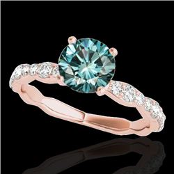 1.4 CTW Si Certified Fancy Blue Diamond Solitaire Ring 10K Rose Gold - REF-156Y4K - 34877