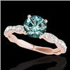 Image 1 : 1.4 CTW Si Certified Fancy Blue Diamond Solitaire Ring 10K Rose Gold - REF-156Y4K - 34877