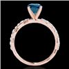 Image 2 : 1.4 CTW Si Certified Fancy Blue Diamond Solitaire Ring 10K Rose Gold - REF-156Y4K - 34877