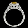 Image 2 : 2.15 CTW Certified Si/I Fancy Intense Yellow Diamond Solitaire Halo Ring 10K White Gold - REF-418K2W