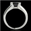 Image 2 : 1 CTW Certified VS Black Diamond Solitaire Ring 10K White Gold - REF-61A8X - 35176