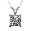 1.25 CTW Certified VS/SI Quality Princess Diamond Necklace 10K White Gold - REF-423H3A - 33214