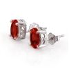 2.0 CTW Garnet Earrings 18K White Gold - REF-11Y8K - 10220