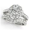 3.36 CTW Certified VS/SI Diamond 2Pc Wedding Set Solitaire Halo 14K White Gold - REF-476H5A - 30822