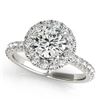 Image 2 : 2.04 CTW Certified VS/SI Diamond 2Pc Wedding Set Solitaire Halo 14K White Gold - REF-253X6T - 30750