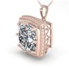 Image 1 : 1 CTW VS/SI Cushion Cut Diamond Solitaire Necklace 18K Rose Gold - REF-332H8A - 36005