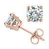 Image 1 : 1.0 CTW Certified VS/SI Diamond Solitaire Stud Earrings 18K Rose Gold - REF-141M8H - 13531