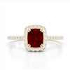 Image 1 : 1.25 CTW Garnet & Micro Pave VS/SI Diamond Halo Ring 10K Yellow Gold - REF-33W3F - 22905