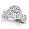 Image 2 : 2.01 CTW Certified VS/SI Diamond Solitaire Halo Ring 18K White Gold - REF-424W8F - 26769
