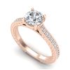 Image 1 : 1.45 CTW VS/SI Diamond Solitaire Art Deco Ring 18K Rose Gold - REF-400M2H - 37005