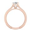 Image 4 : 1.45 CTW VS/SI Diamond Solitaire Art Deco Ring 18K Rose Gold - REF-400M2H - 37005