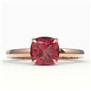 Image 1 : 2 CTW Cushion Cut Pink Tourmaline Solitaire Engagement Ring 14K Rose Gold - REF-34W2F - 22155