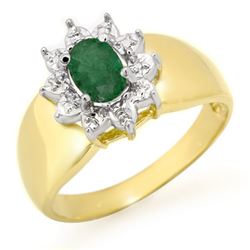 0.50 CTW Emerald Ring 10K Yellow Gold - REF-14X5T - 13377