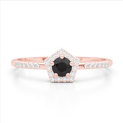 0.45 CTW Micro Pave VS/SI Diamond Halo Solitaire Ring 14K Rose Gold - REF-26K9W - 22605
